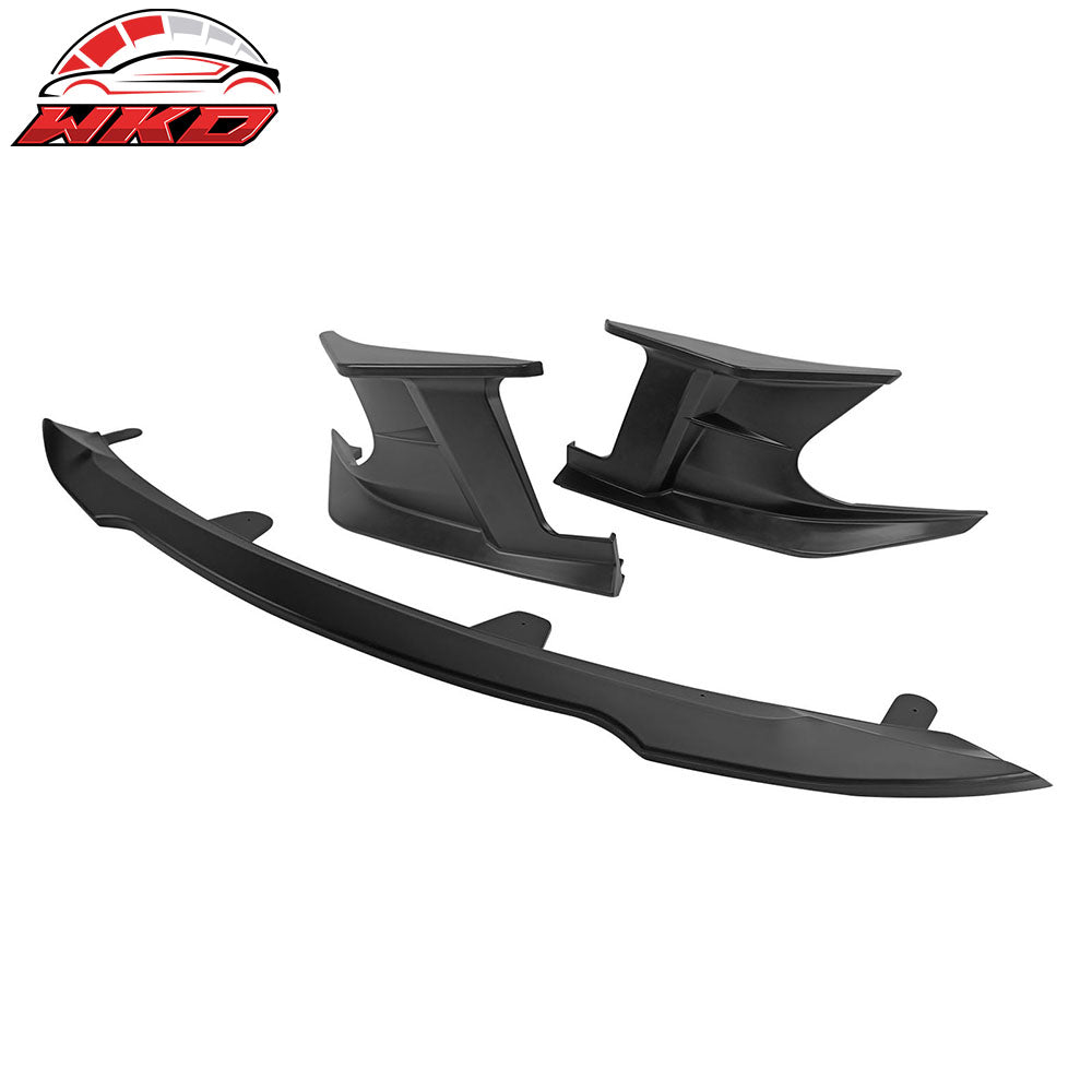 Fits 23-25 Toyota Corolla 5-Door 2PC Side Canards + Front Bumper Lip Matte Black