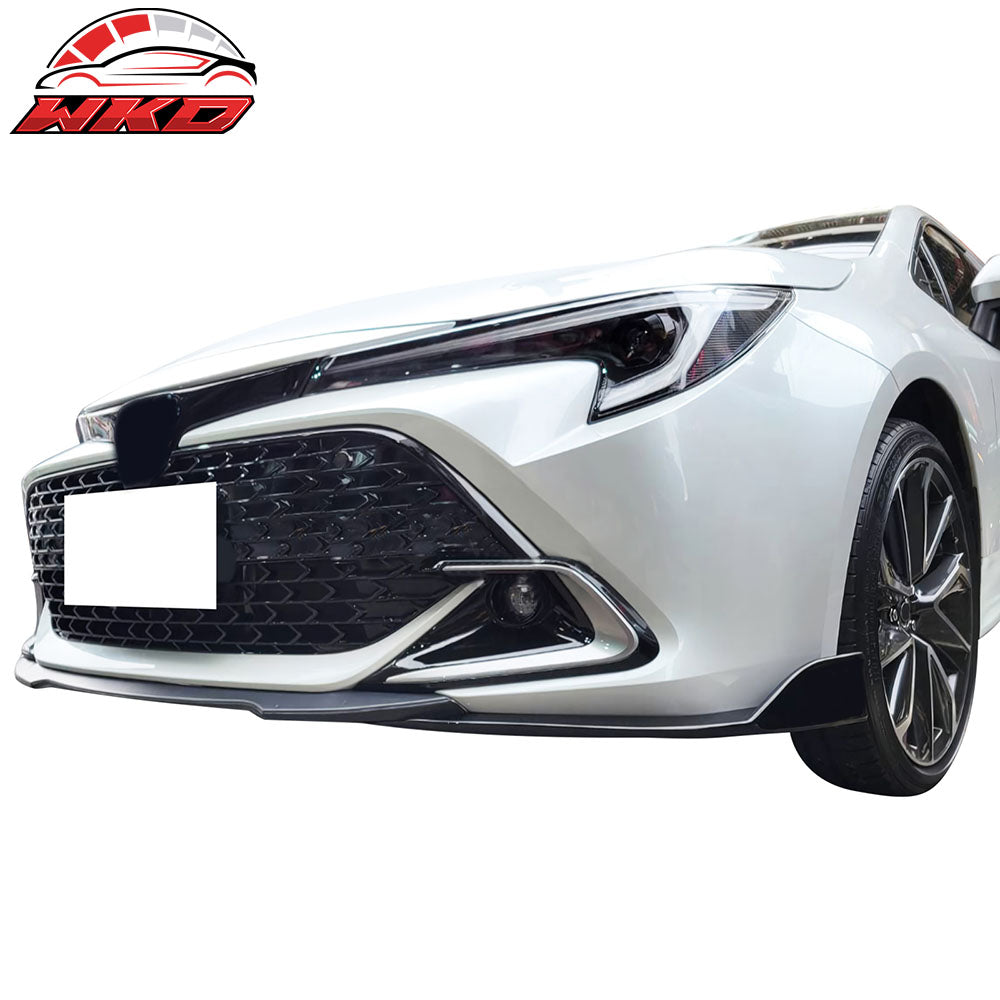 Fits 23-25 Toyota Corolla Auris 3PC Front Bumper Lip 2PC Side Canard Matte Black