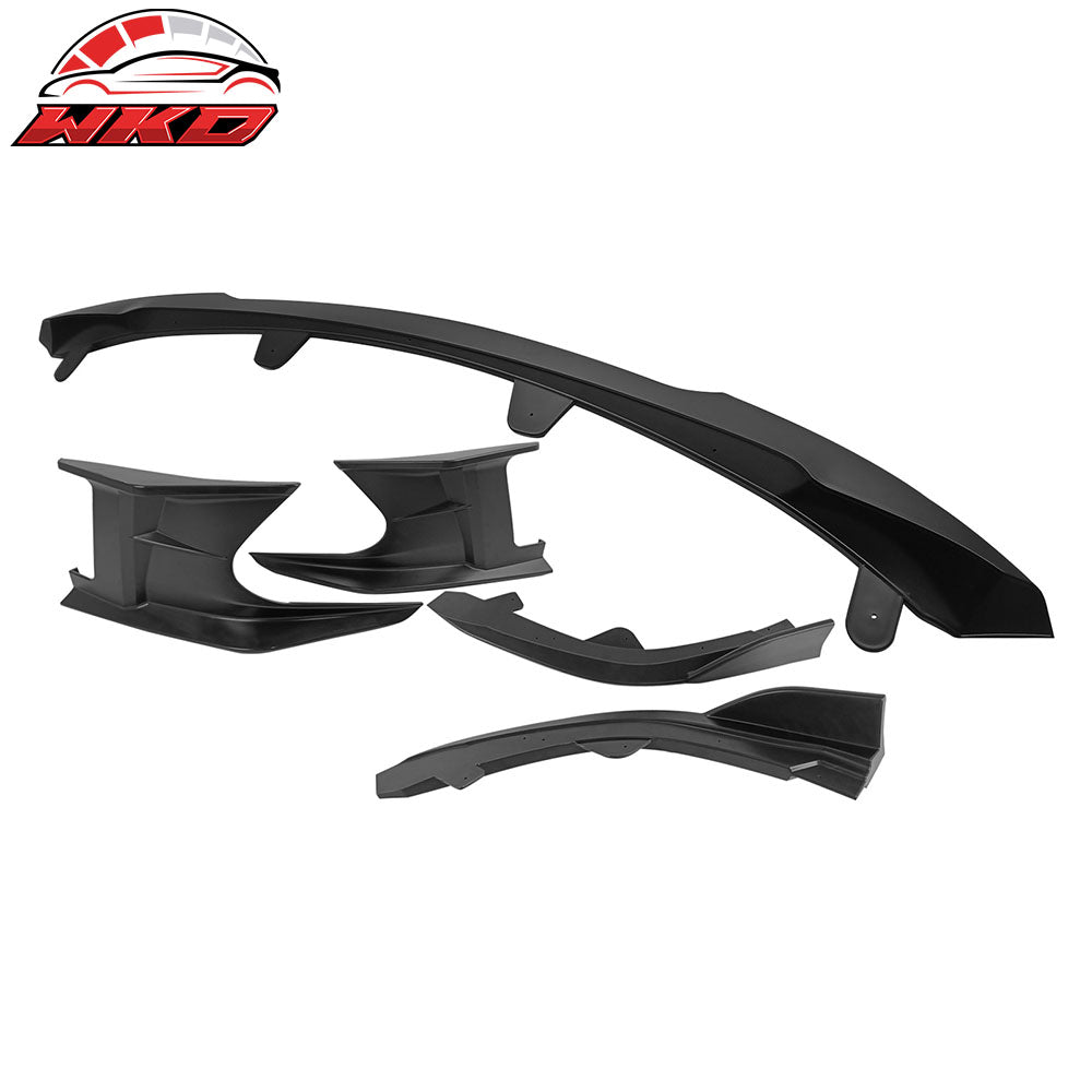 Fits 23-25 Toyota Corolla Auris 3PC Front Bumper Lip 2PC Side Canard Matte Black
