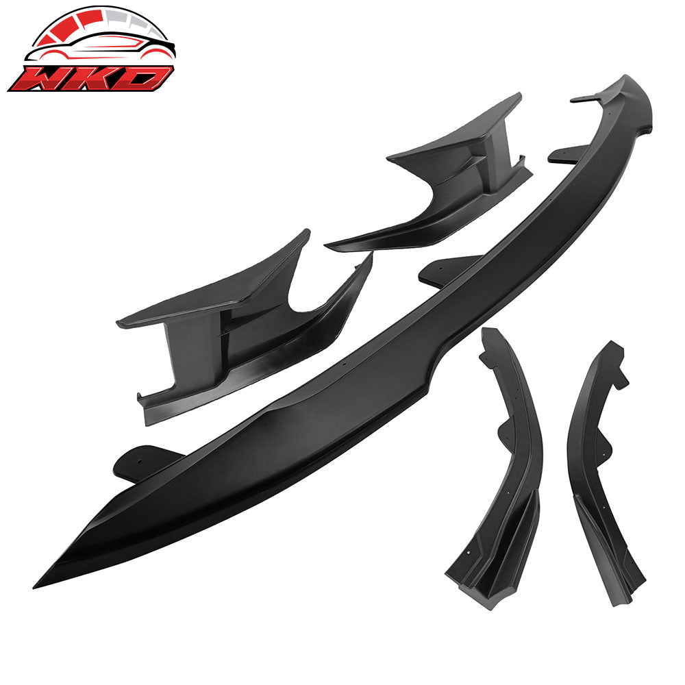 Fits 23-25 Toyota Corolla Auris 3PC Front Bumper Lip 2PC Side Canard Matte Black