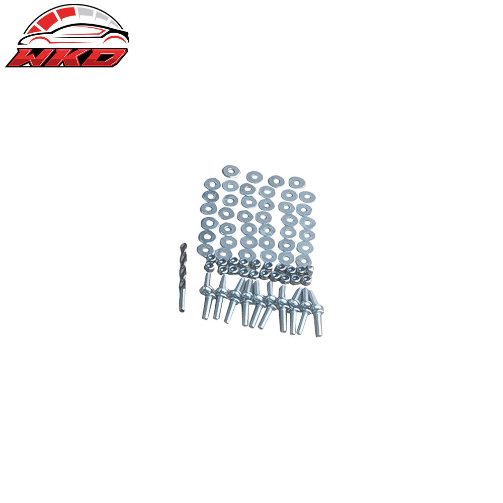 Fits 17-21 Honda Civic Hatchback AF Style Front Bumper Lip + Gunmetal Strut Rods