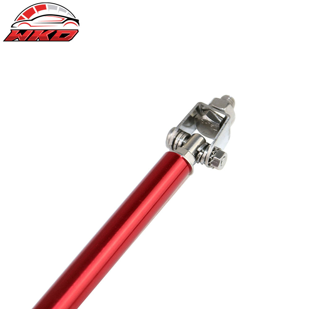 Fits 17-21 Honda Civic Hatchback Si AF Style Front Bumper Lip + Red Strut Rods