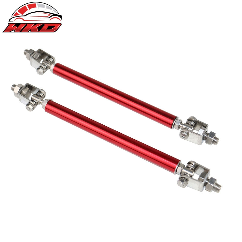 Fits 13-20 Nissan 370Z Amuse Style Front Bumper Lip Splitter Red Strut Rods