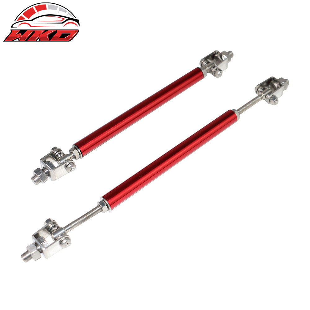 Fits 13-20 Nissan 370Z Amuse Style Front Bumper Lip Splitter Red Strut Rods