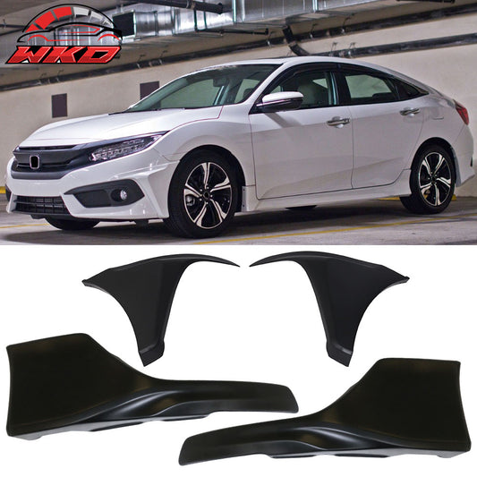 Fits 16-18 Honda Civic HFP Style Front & Rear Bumper Lip Apron Splitter Valance