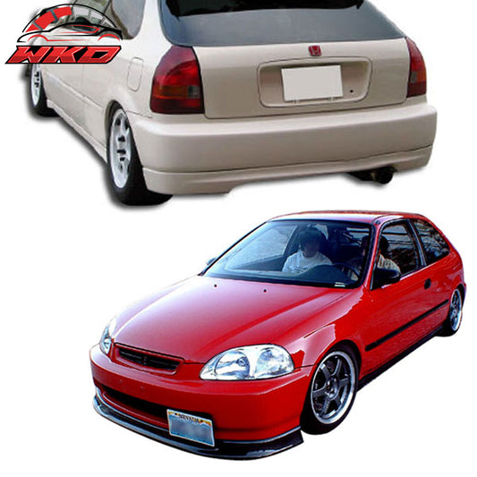 Wholesale Fits Honda Civic 96-98 3Dr Mugen PP Front + Rear Bumper Lip Spoiler - Bulk Orders & Dealer Pricing Available
