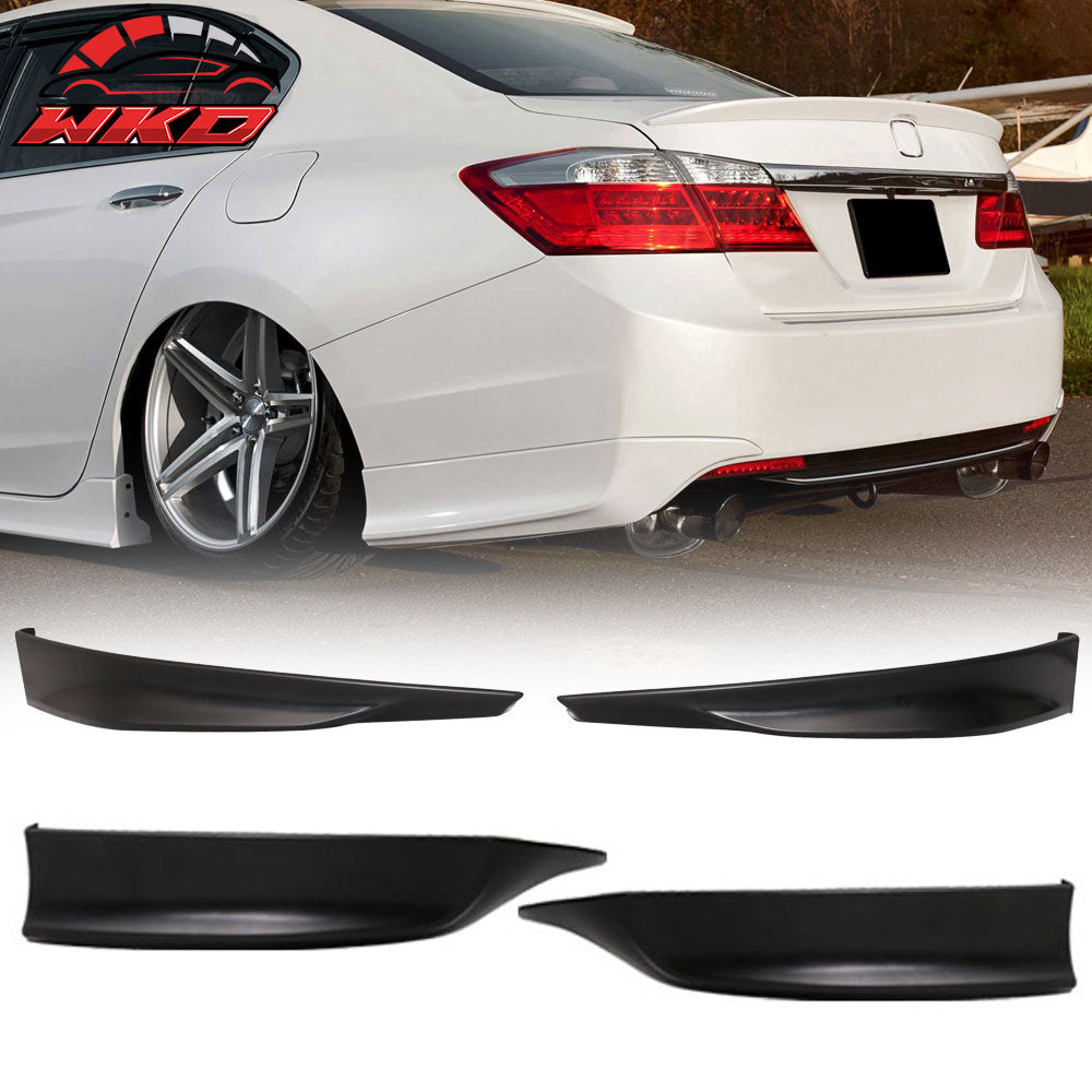 Fits 13-15 Honda Accord HFP Style Front Spoiler Splitter + Rear Bumper Lip Apron