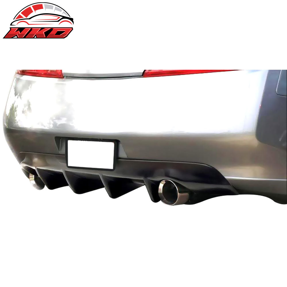 Fits 03-07 Infiniti G35 Coupe Ikon Aero 4Fin Rear Bumper Valance Add-On Diffuser