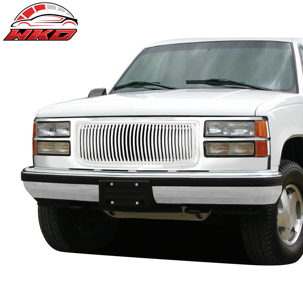 Fits 94-01 GMC C1500/C2500/C3500/K1500/K2500/K3500 Vertical Chrome Upper Grille