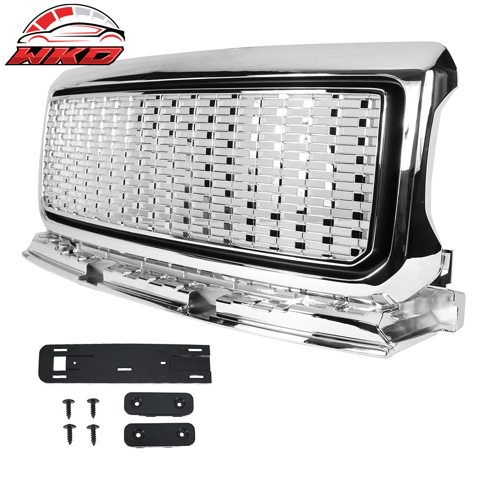 Fits 15-20 GMC Canyon Denali Style Front Bumper Hood Upper Insert Grille Chrome