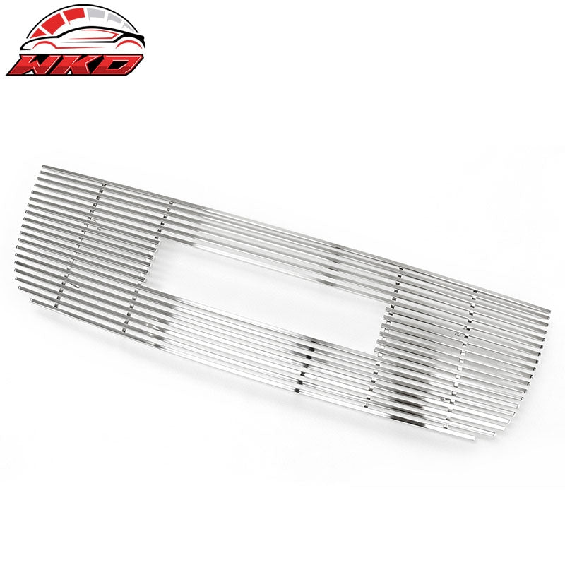 Fits 02-09 GMC Envoy Chrome Billet Style Front Bumper Hood Grille Replacement