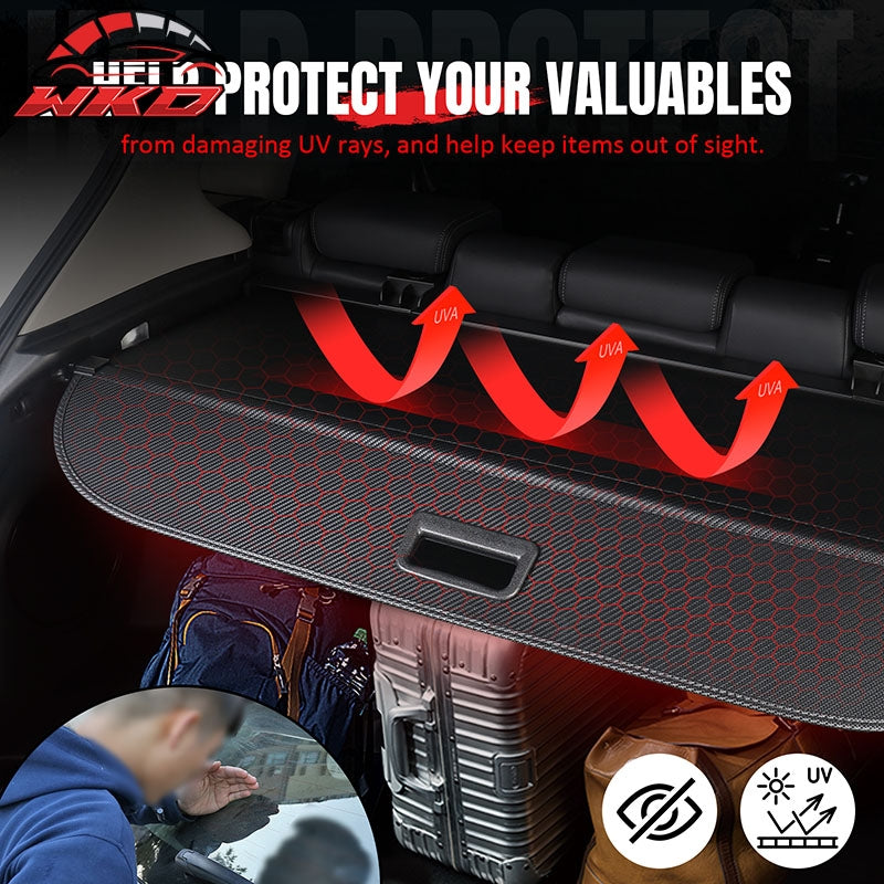 Fits 24-26 GMC Hummer EV SUV Carbon Fiber Texture Cargo Cover + TPE Backrest Mat