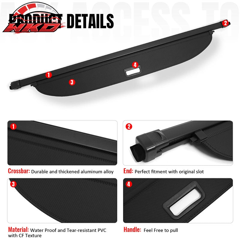 Wholesale 24-26 GMC Hummer EV SUV Retractable Rear Cargo Cover Carbon Fiber Texture - Wikond Auto
