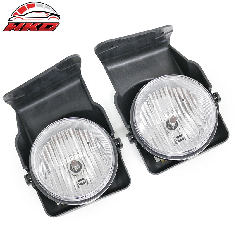 Fits 05-06 GMC Sierra 1500/2500 HD/3500 Fog Lights Black Housing Clear Lens Pair