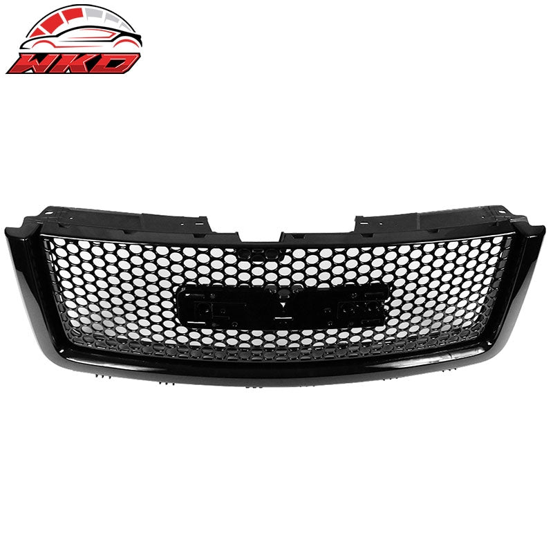 Fits 07-13 GMC Sierra 1500 Denali Front Hood Molding + Upper Grille Gloss Black