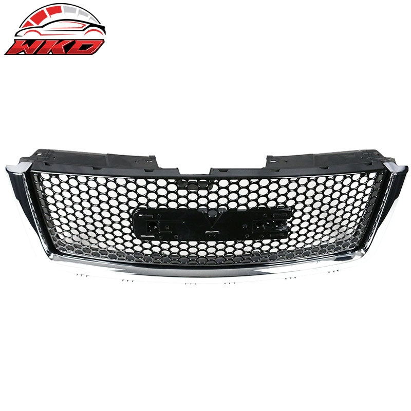 Fits 07-13 GMC Sierra 1500 Denali Upper Lower Bumper Grille Gloss Black