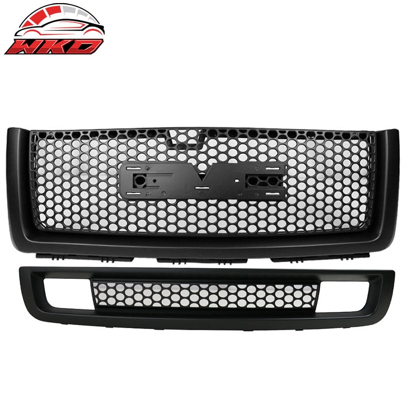 Wholesale 07-13 GMC Sierra 1500 Denali Upper Lower Bumper Grille Matte Black