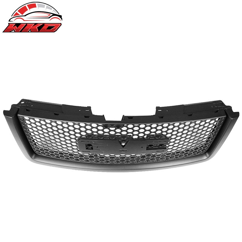Fits 07-13 GMC Sierra 1500 Denali Upper Lower Bumper Grille Matte Black
