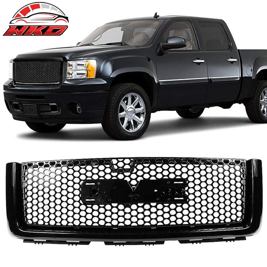 Wholesale 07-13 GMC Sierra 1500 Front Upper Grille Guard Mesh Grill Cover Gloss Black