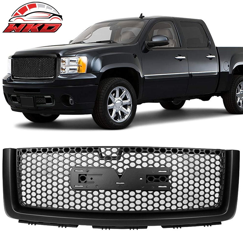 Wholesale 07-13 GMC Sierra 1500 Front Upper Grille Guard Mesh Grill Cover Matte Black