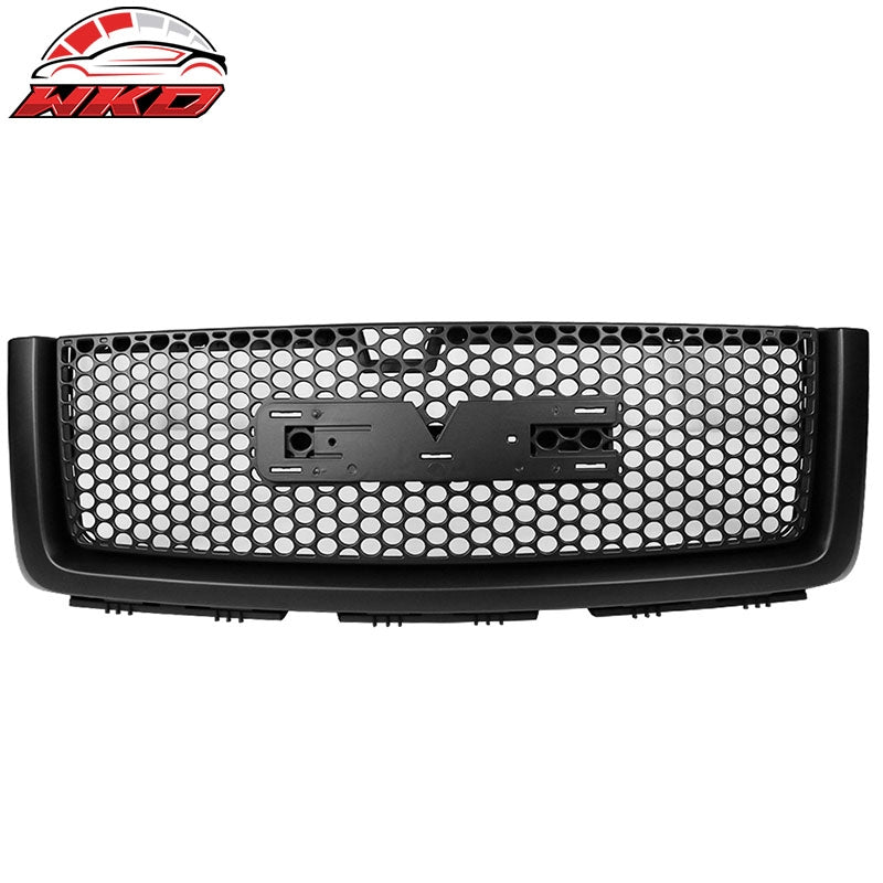Fits 07-13 GMC Sierra 1500 Front Upper Grille Guard Mesh Grill Cover Matte Black