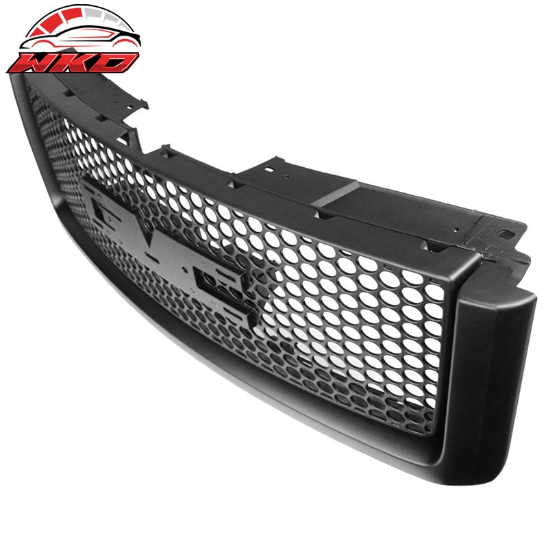 Fits 07-13 GMC Sierra 1500 Front Upper Grille Guard Mesh Grill Cover Matte Black