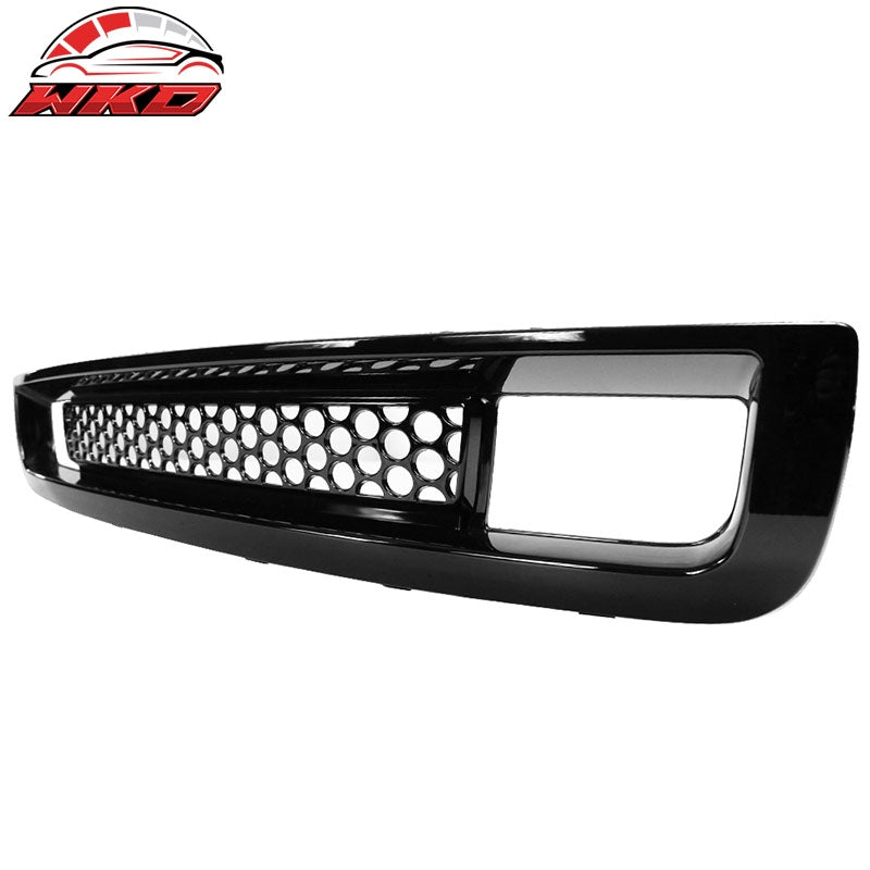 Fits 07-13 GMC Sierra 1500 2PCS Front Upper + Lower Bumper Grille Gloss Black