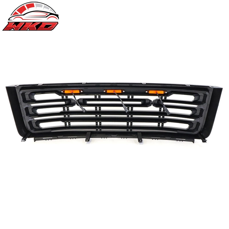 Fits 07-13 GMC Sierra 1500 Front Bumper Hood Grille Matte Black