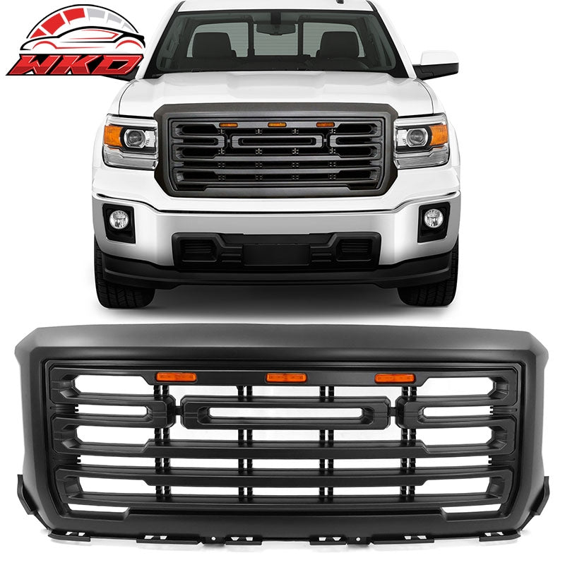 Wholesale  14-15 GMC Sierra 1500 Front Bumper Hood Grille Grill Replacement Matte Black