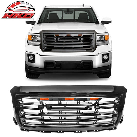 Wholesale 14-15 GMC Sierra 1500 Front Bumper Hood Grille Gloss Black