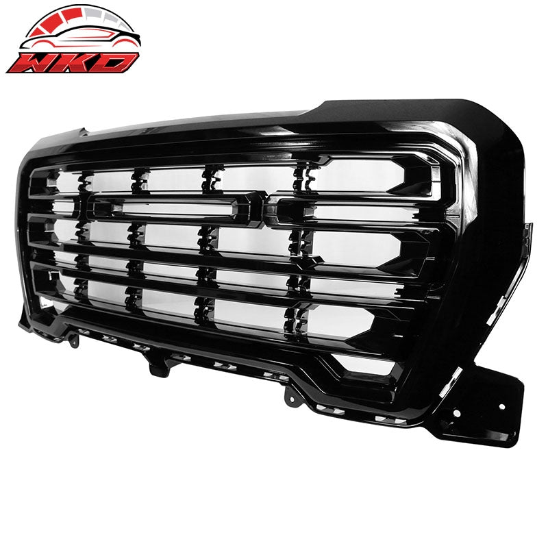 Fits 19-22 GMC Sierra 1500 Front Bumper Hood Grille Gloss Black
