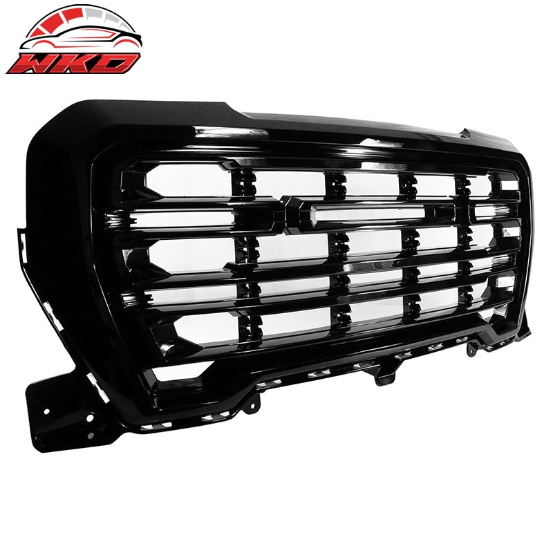 Fits 19-22 GMC Sierra 1500 Front Bumper Hood Grille Gloss Black