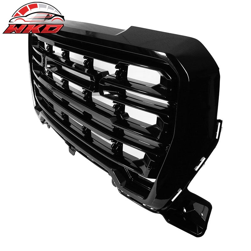 Fits 19-22 GMC Sierra 1500 Front Bumper Hood Grille Gloss Black