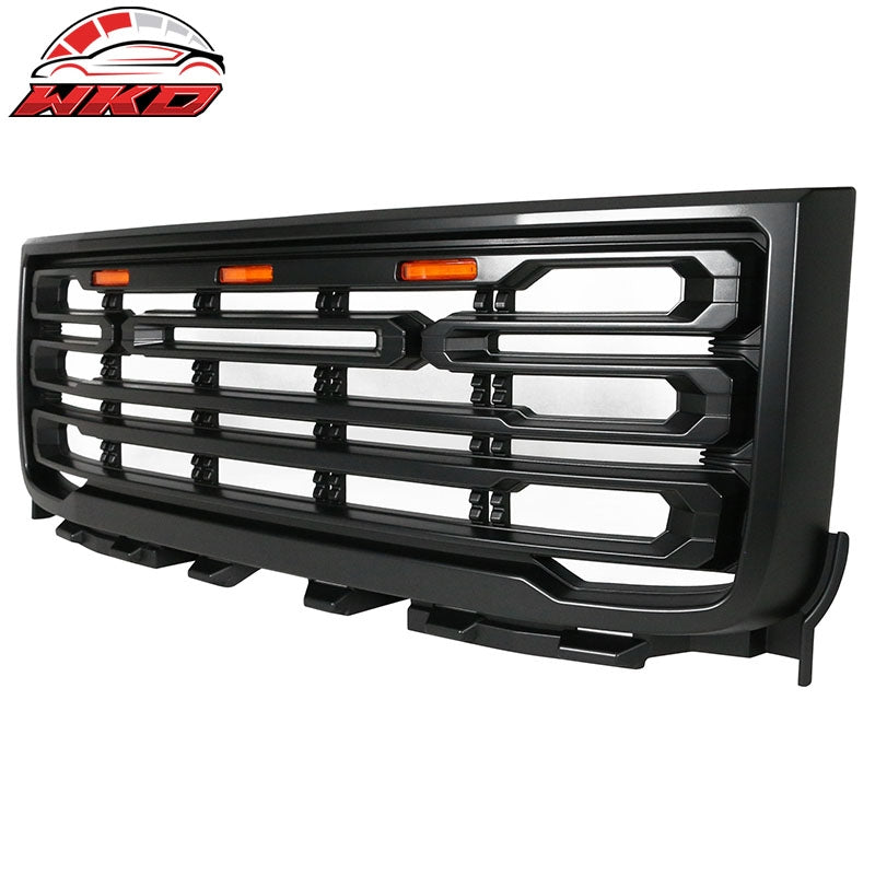 Fits 11-14 GMC Sierra 2500 3500 Front Bumper Hood Grille Matte Black