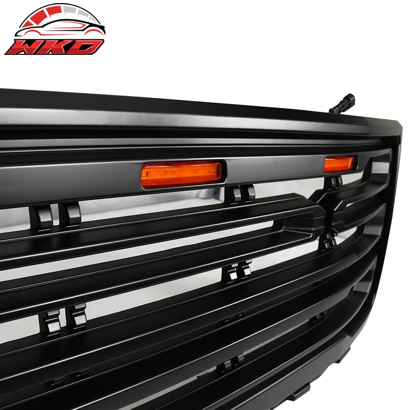 Fits 11-14 GMC Sierra 2500 3500 Front Bumper Hood Grille Matte Black