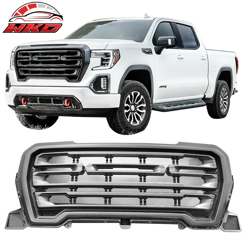 Wholesale 19-22 GMC Sierra 1500 Front Bumper Hood Upper Grille Grill Matte Black
