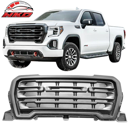 Wholesale 19-22 GMC Sierra 1500 Front Bumper Hood Upper Grille Grill Matte Black