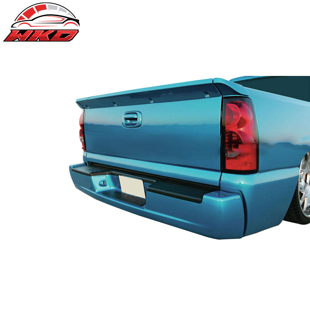 Fits 07-14 GMC Sierra SS Unpainted PU Rear Trunk Tailgate Spoiler Wing 3Pc Set