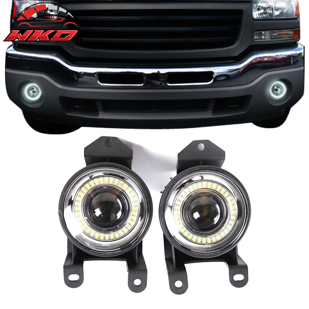 Fits 00-06 GMC Yukon Denali Halo Projector Lower Fog Lights Clear
