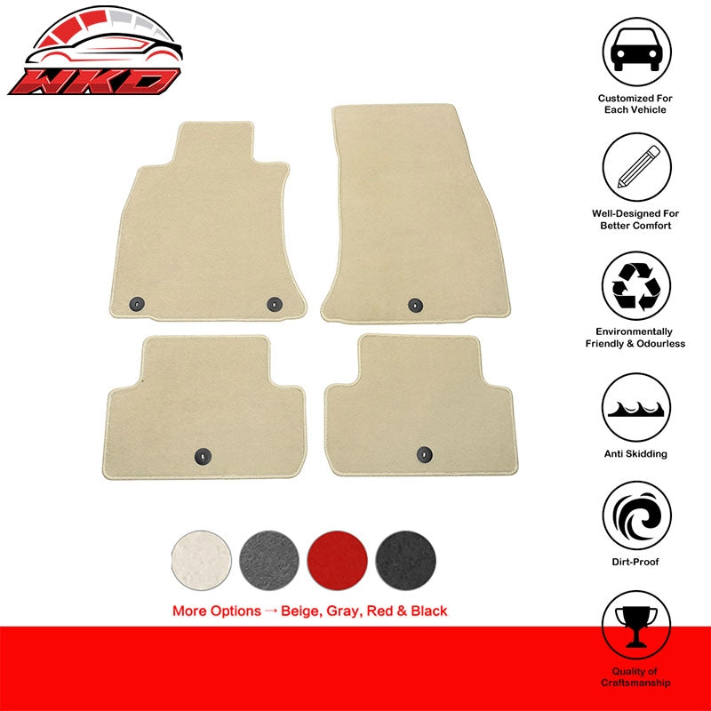 Fits 19-26 Genesis G70 Beige Floor Mats Front Back Row Carpets Nylon 4PC Set