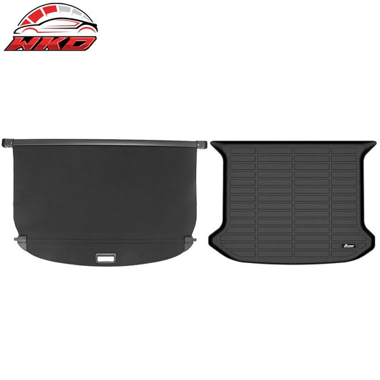 Wholesale 23-26 Genesis GV60 AWD 3D TPE Rear Trunk Mat Cargo Liner Pad + Cargo Cover - Wikond Auto