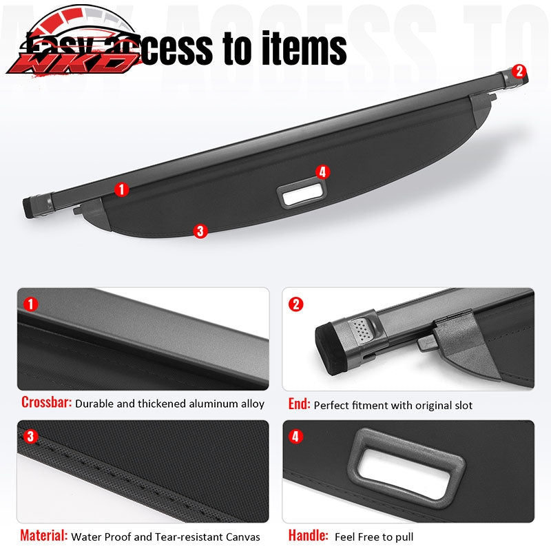 Fits 23-26 Genesis GV60 AWD 3D TPE Rear Trunk Mat Cargo Liner Pad + Cargo Cover