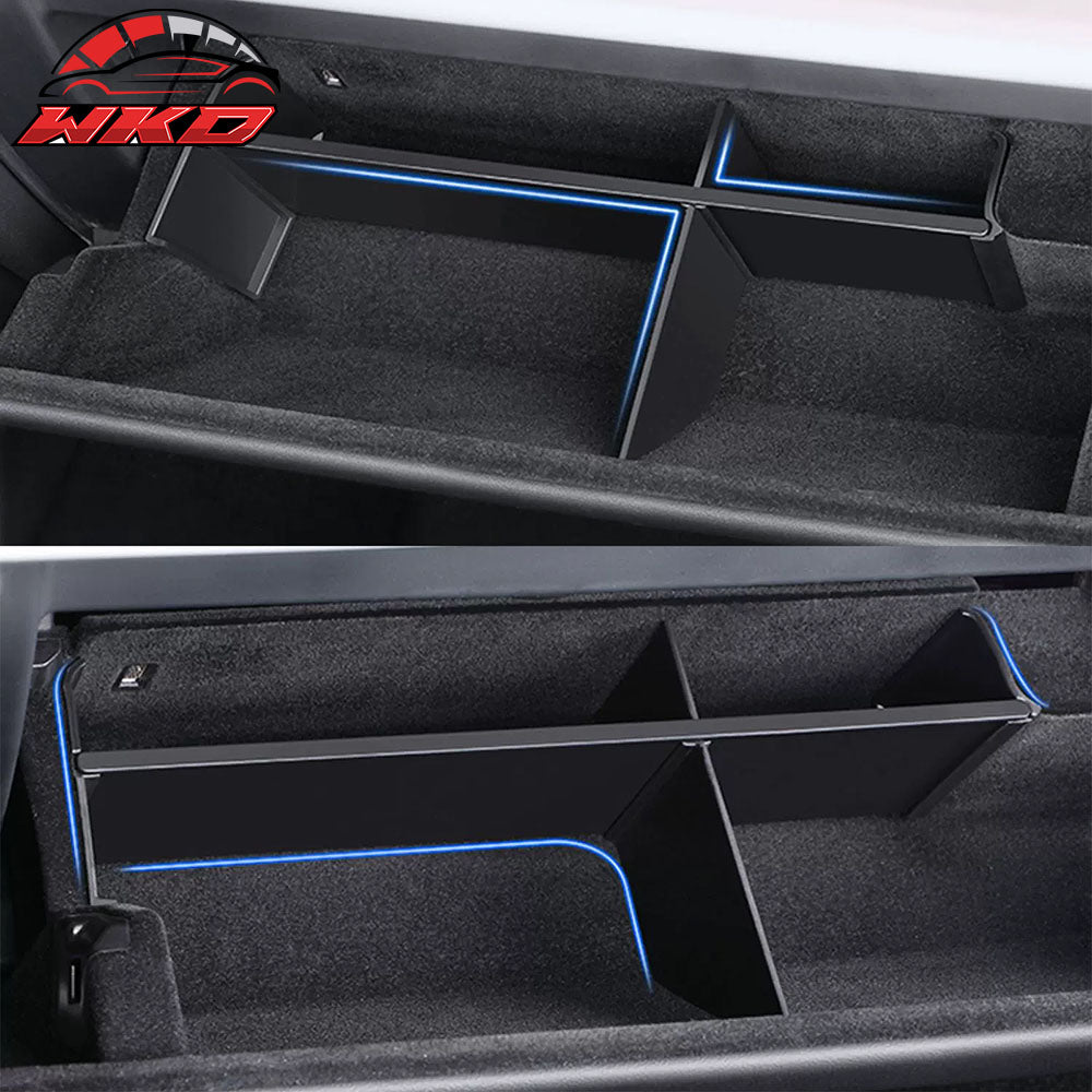 Fits 22-24 Tesla Model Y Black Glove Box Organizer Partition Plate Accessory PP