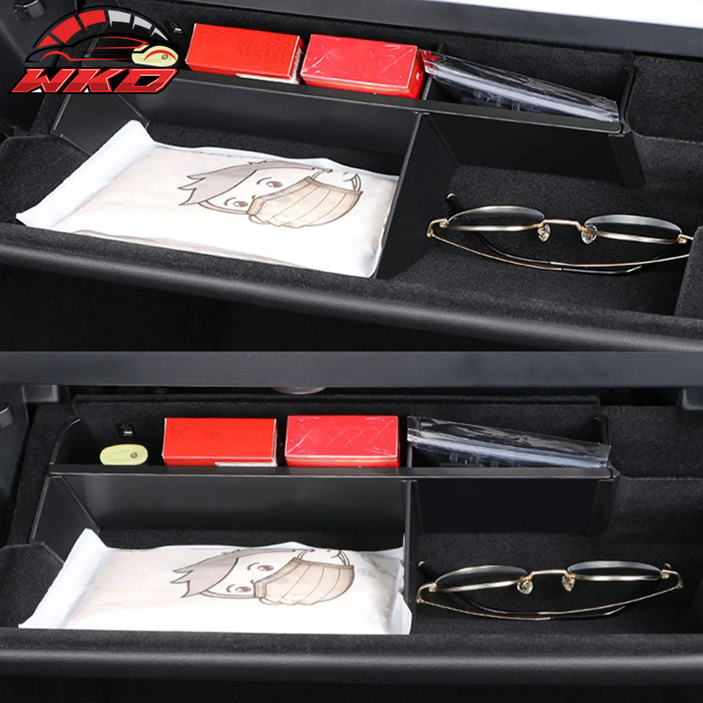 Fits 22-24 Tesla Model Y Black Glove Box Organizer Partition Plate Accessory PP