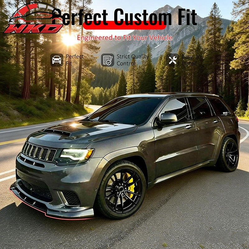 For 17-21 Grand Cherokee SRT IKON Front Bumper Lip Spoiler Carbon Fiber Print PP