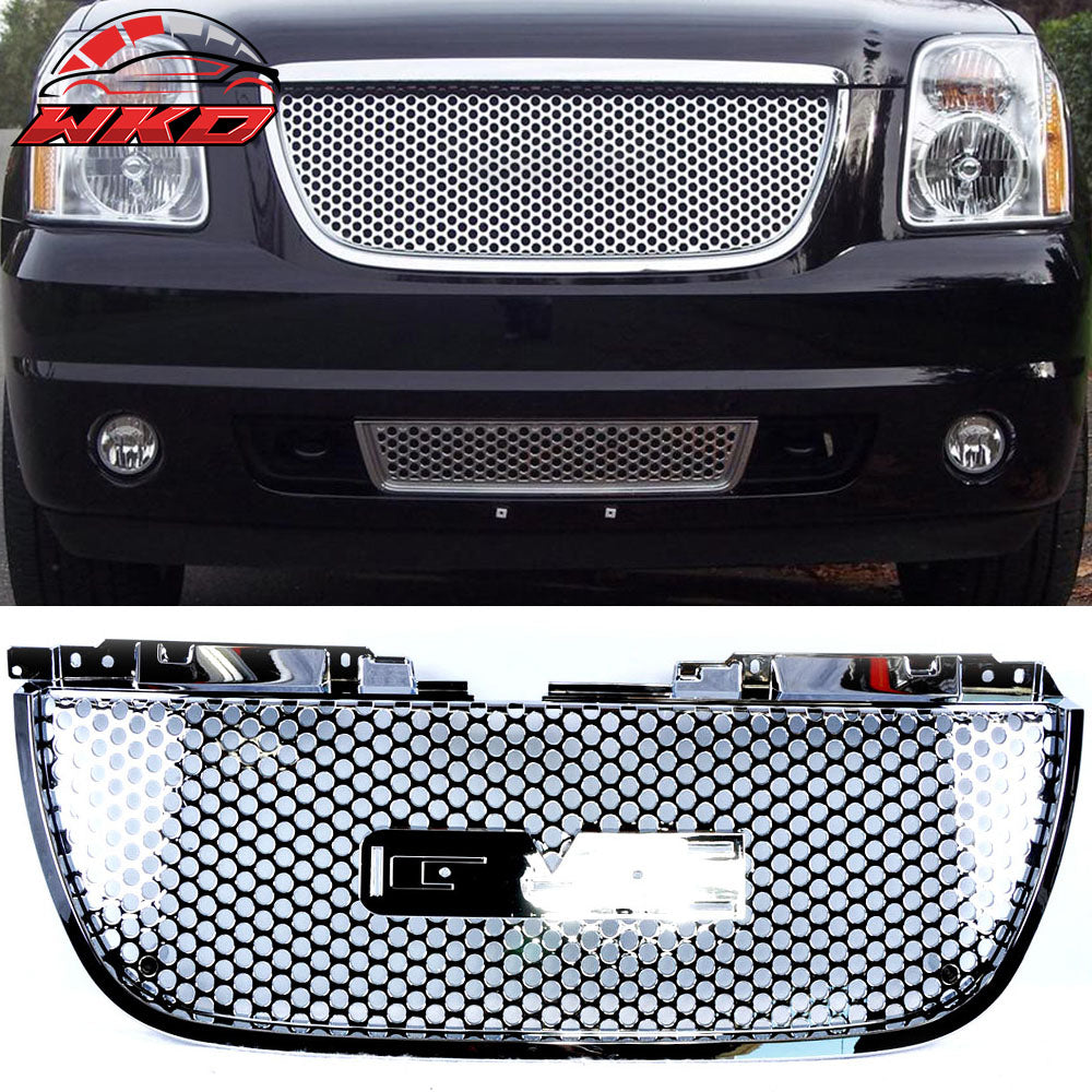 Fits 07-14 GMC Yukon Denali SLE /XL 1500 Denali Round Hole Grille Grill Chrome
