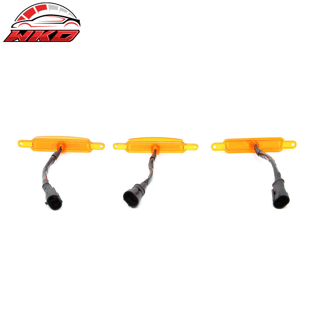 Fits Chevy Silverado & GMC Sierra 1500 2500 3500 3PCS Amber LED Grille Lights