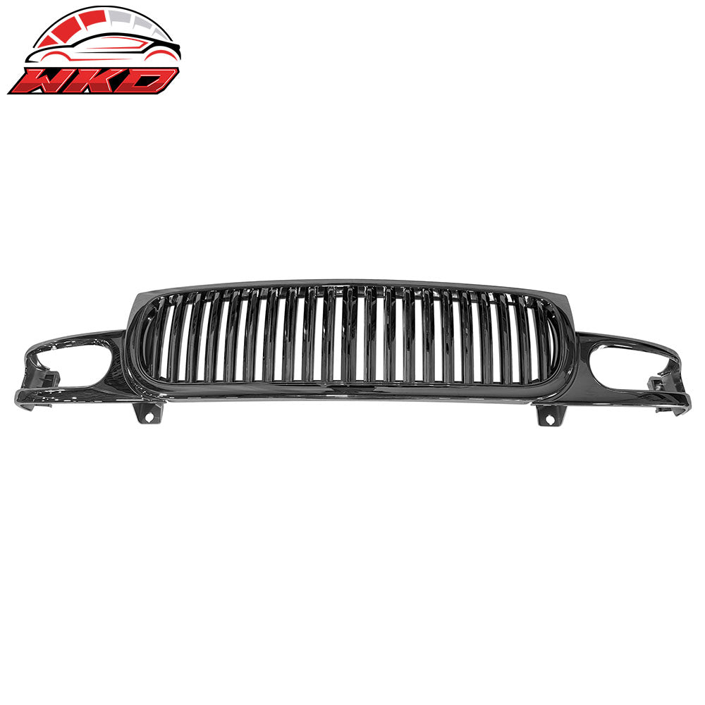 2000-06 GMC Yukon Vertical Style Front Bumper Hood Upper Grille Chrome ABS | Wholesale