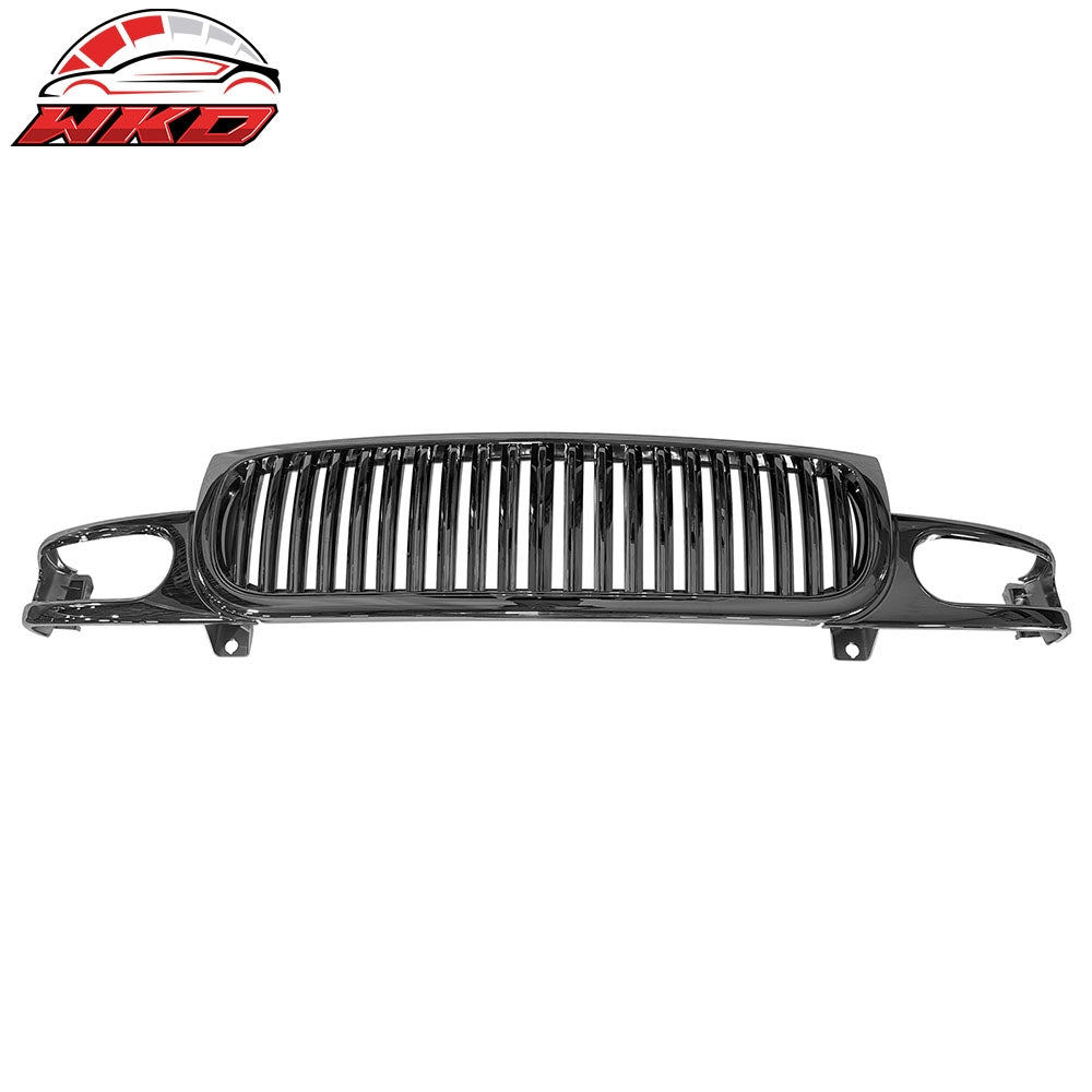 2000-06 GMC Yukon Vertical Style Front Bumper Hood Upper Grille Chrome ABS | Wholesale