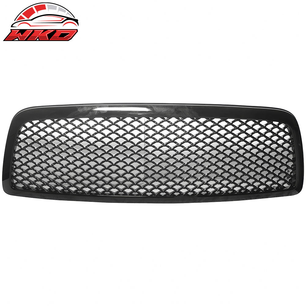 Fits 09-12 Dodge Ram Unpainted ABS Front Bumper Hood Mesh Upper Grill Grille ABS